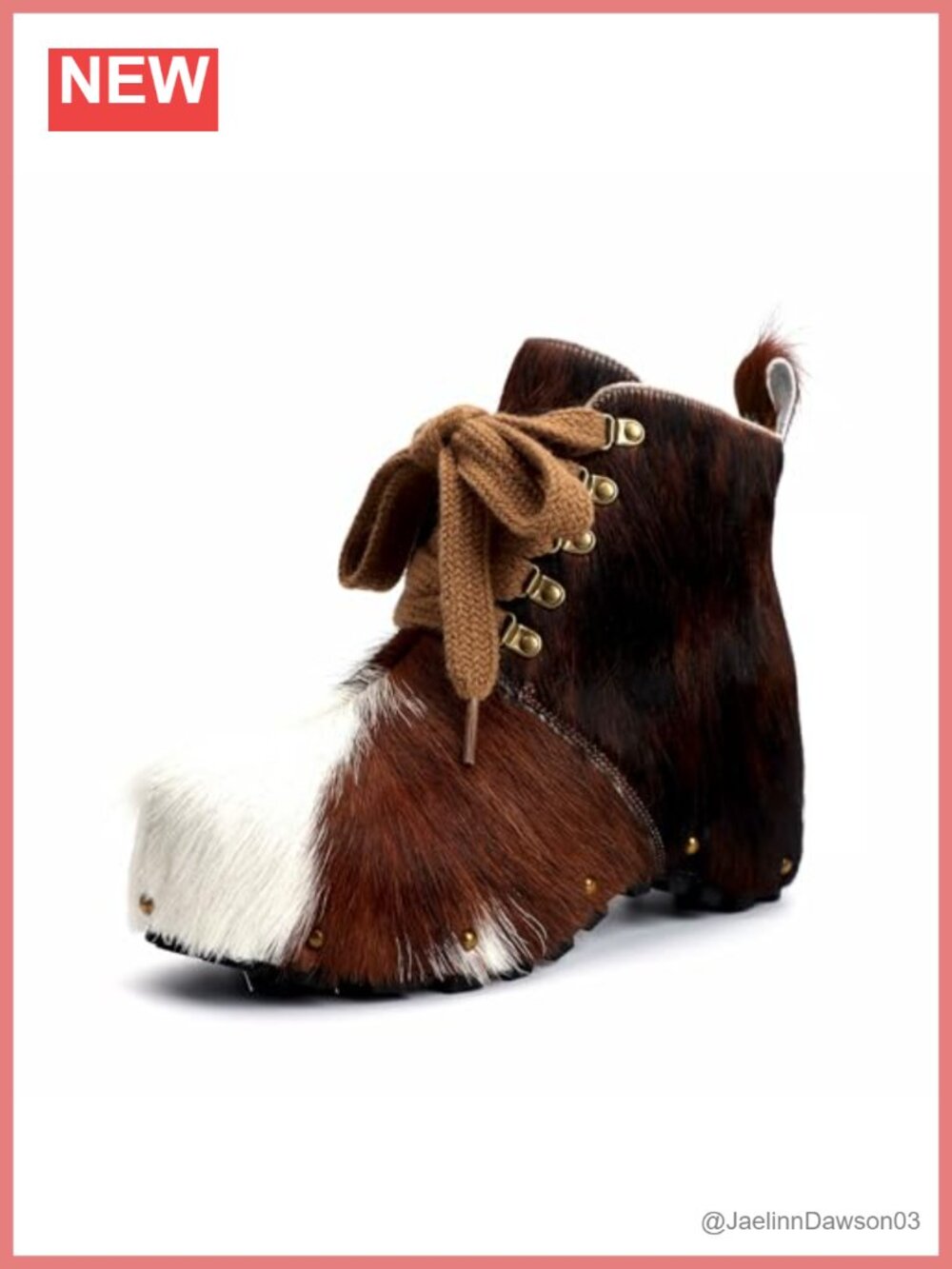 Women's 100% Natural Cowhide Ankle Booties with Wool Lining